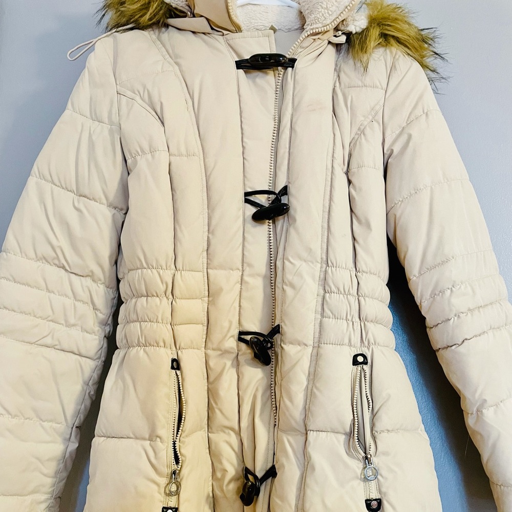 Women's Faux-Fur-Trim Hooded Puffer Coat